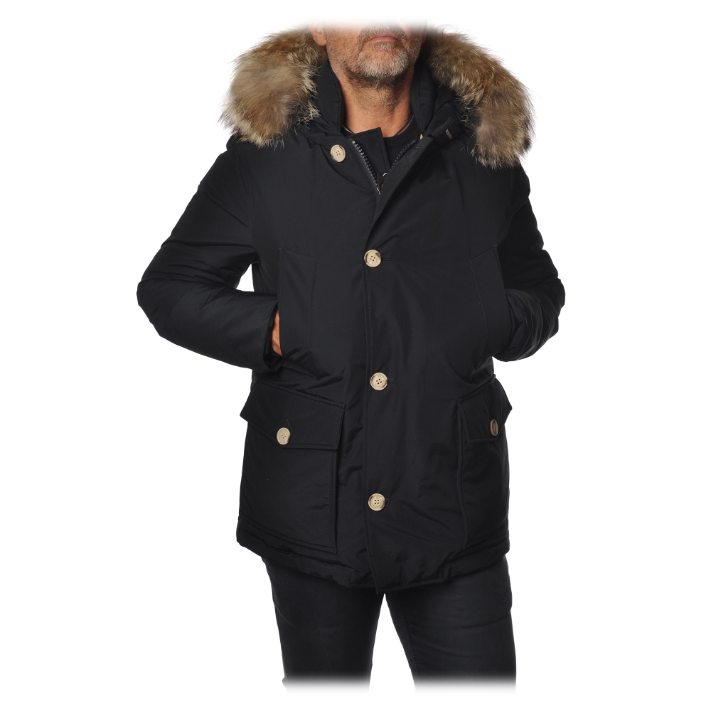 voeden achter kennisgeving Woolrich - Artic Anorak Parka with Fur-trimmed Hood - Blue - Jacket -  Luxury Exclusive Collection - Avvenice