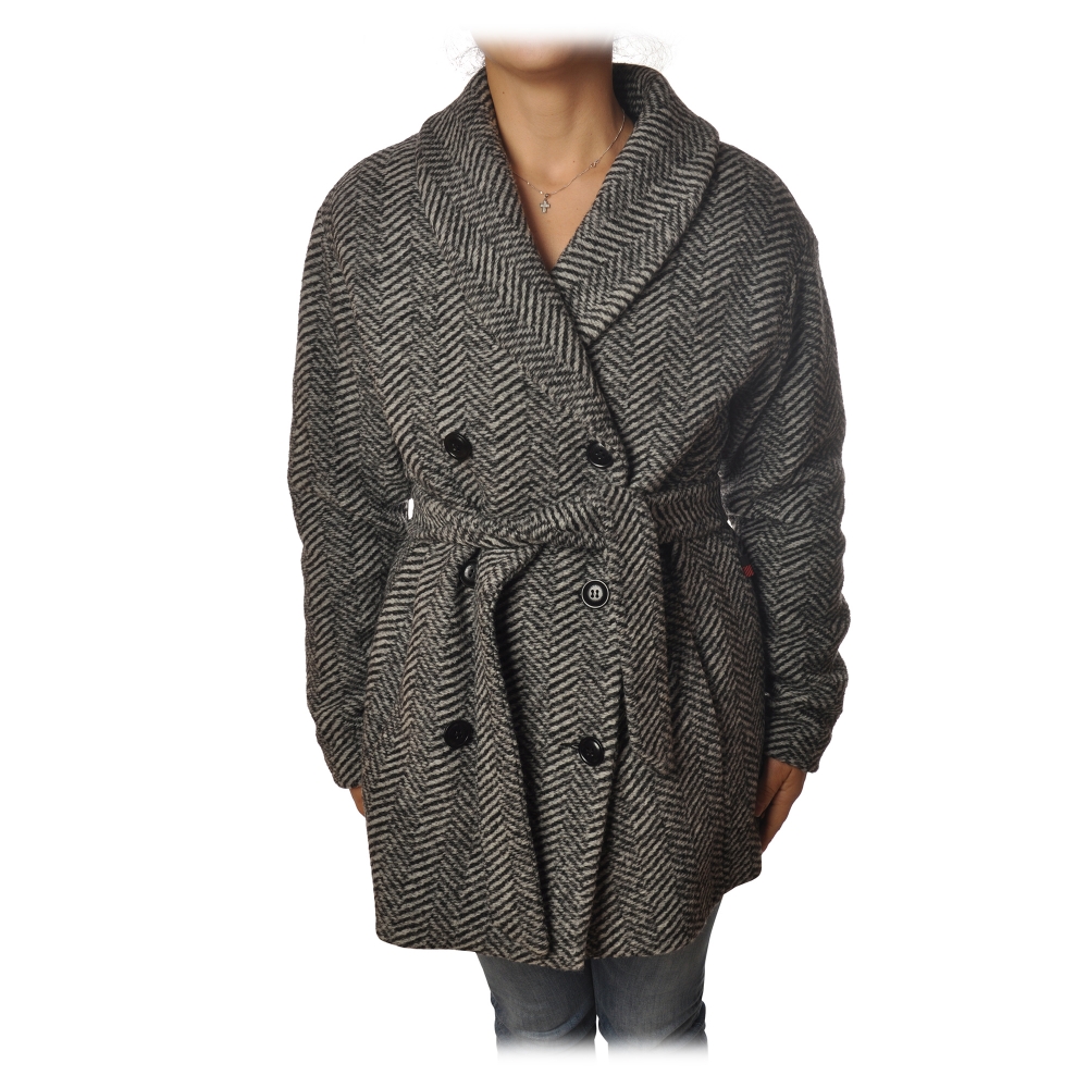 Louis Vuitton Flap Pocket Hooded Wrap Coat