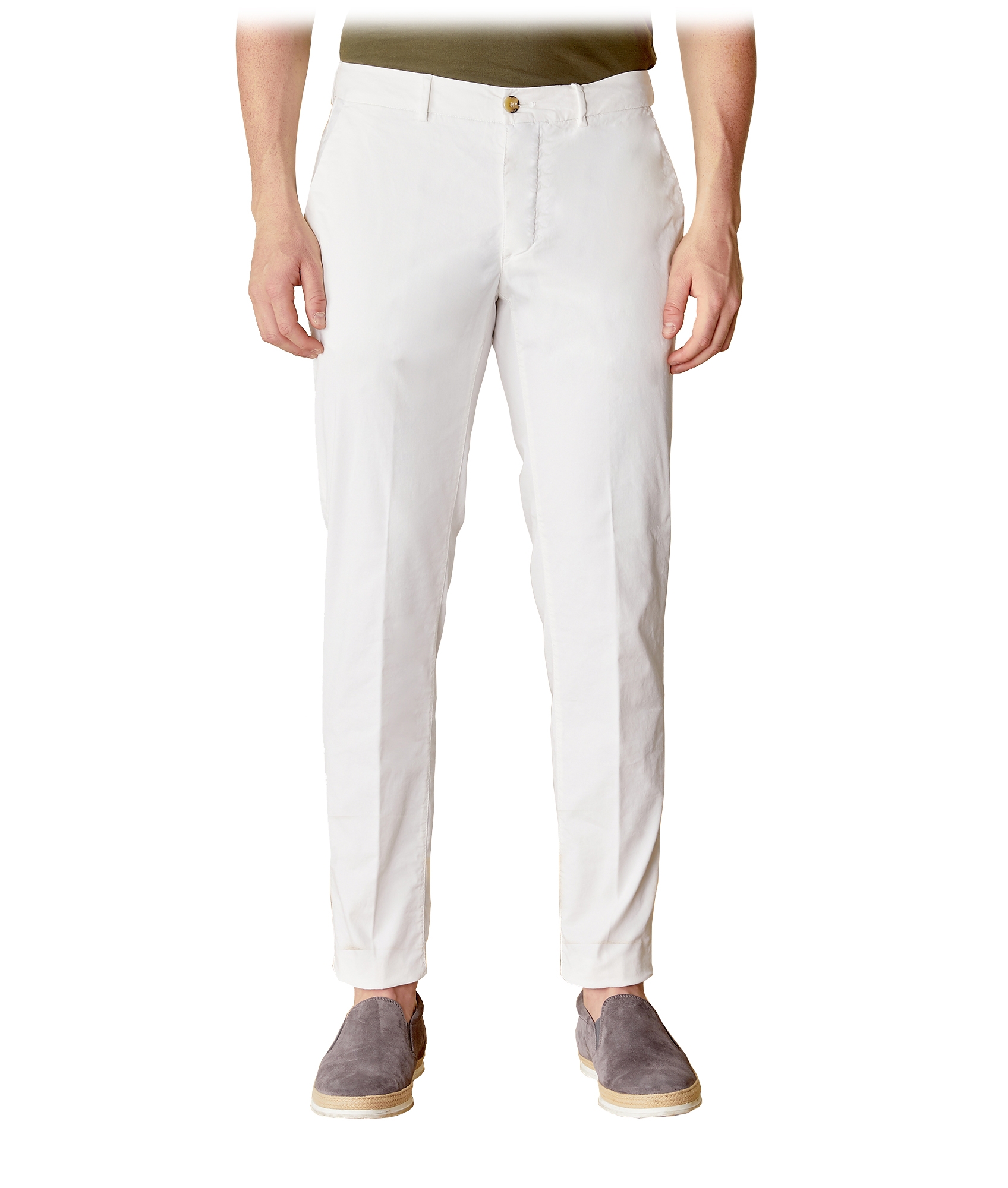 kampagne Ruckus Biprodukt Cruna - New Town Trousers in Cotton - 522 - Off White - Handmade in Italy -  Luxury High Quality Pants - Avvenice