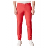 Cruna - New Town Trousers in Cotton - 520 - Red - Handmade in Italy - Luxury High Quality Pants