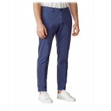 Cruna - Marais Trousers in Cotton - 510 - Blue - Handmade in Italy - Luxury High Quality Pants