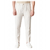 Cruna - Pantalone Mitte in Cotone - 533 - Beige - Handmade in Italy - Pantaloni di Alta Qualità Luxury