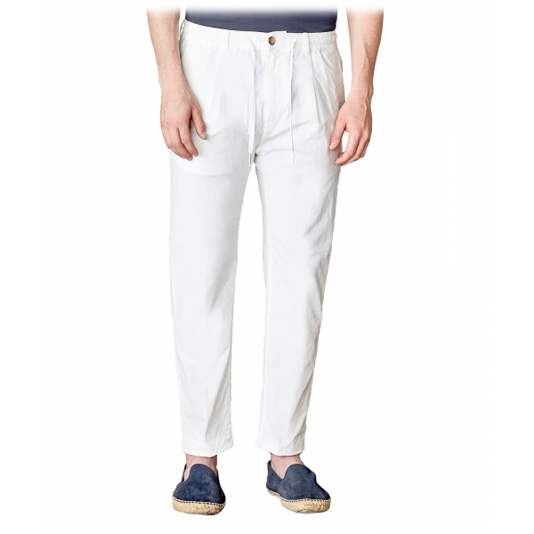 Cruna - Mitte Trousers in Cotton - 511 - Off White - Handmade in Italy - Luxury High Quality Pants