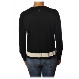 Gaëlle Paris - Roulet Crater Neck Sweater - Black White - Knitwear - Made in Italy - Luxury Exclusive Collection