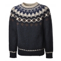 Woolrich -  Maglioncino Girocollo Nap Wool Jacuqard - Blu - Pullover - Luxury Exclusive Collection
