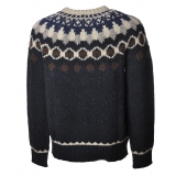 Woolrich - Crewneck Nap Wool Jacquard Sweater - Blue - Pullover - Luxury Exclusive Collection