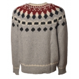 Woolrich - Crewneck Nap Wool Jacquard Sweater - Grey - Pullover - Luxury Exclusive Collection