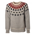 Woolrich - Crewneck Nap Wool Jacquard Sweater - Grey - Pullover - Luxury Exclusive Collection