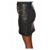 Patrizia Pepe - Mini Skirt in Faux Leather - Black - Skirt - Made in Italy - Luxury Exclusive Collection