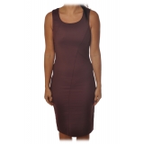 Elisabetta Franchi - Sleeveless Sheath Model - Bordeaux - Dress - Made in Italy - Luxury Exclusive Collection