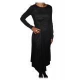 Elisabetta Franchi - Long Dress with Long Sleeve - Black - Dress - Made in Italy - Luxury Exclusive Collection