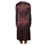Patrizia Pepe - Long Dress with Long Sleeve - Bordeaux - Dress - Made in Italy - Luxury Exclusive Collection