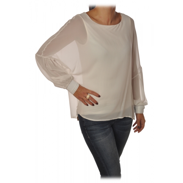 Patrizia Pepe - Soft Blouse with Stretch Tank Top - White - Shirt - Made in Italy - Luxury Exclusive Collection