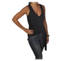 Patrizia Pepe - Model with Deep "V" Neckline - Black - Top - Made in Italy - Luxury Exclusive Collection