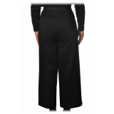 Patrizia Pepe - High Waist Wide Leg Trousers - Black - Trousers - Made in Italy - Luxury Exclusive Collection