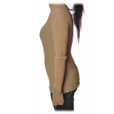 Patrizia Pepe - Tunic with Long Sleeve Plissé - Beige - Shirt - Made in Italy - Luxury Exclusive Collection