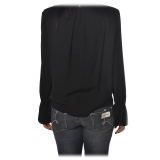 Patrizia Pepe - Shirt with Long Sleeve and Shoulder Straps - Black - Shirt - Made in Italy - Luxury Exclusive Collection