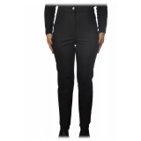 Patrizia Pepe - Pantalone a Vita Regolare Gamba Dritta - Nero - Pantalone - Made in Italy - Luxury Exclusive Collection