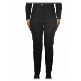 Patrizia Pepe - Regular Waist Straight Leg Trousers - Black - Trousers - Made in Italy - Luxury Exclusive Collection