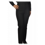 Patrizia Pepe - Regular Waist Straight Leg Trousers - Black - Trousers - Made in Italy - Luxury Exclusive Collection