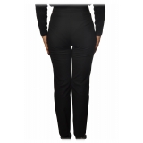 Patrizia Pepe - Regular Waist Straight Leg Trousers - Black - Trousers - Made in Italy - Luxury Exclusive Collection