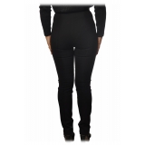 Patrizia Pepe - High Waist Slim Trousers - Black - Trousers - Made in Italy - Luxury Exclusive Collection