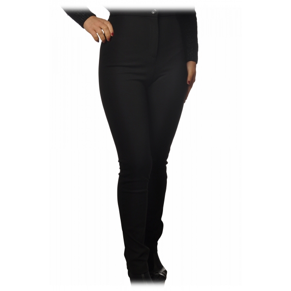 Patrizia Pepe - High Waist Slim Trousers - Black - Trousers - Made in Italy - Luxury Exclusive Collection