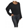 Patrizia Pepe - Maglia in Filato a Costina - Nero - Pullover - Made in Italy - Luxury Exclusive Collection