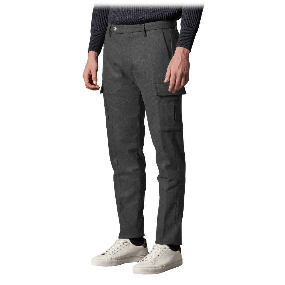 Italian Paris Buckle Trousers Men's Straight Pants Double Pleated Cargo  Pants | eBay