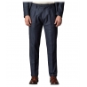 Cruna - Raval Trousers in Herringbone Wool - 478 - Blue - Handmade in Italy - Luxury High Quality Pants