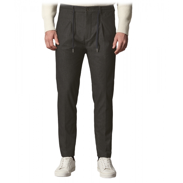 Cruna - Pantalone Mitte in Velluto di Cotone - 615 - Nero - Handmade in Italy - Pantaloni di Alta Qualità Luxury