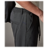 Cruna - Pantalone Mitte in Lana Tecnica - 648 - Ardesia - Handmade in Italy - Pantaloni di Alta Qualità Luxury
