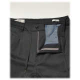 Cruna - Pantalone Mitte in Lana Tecnica - 648 - Ardesia - Handmade in Italy - Pantaloni di Alta Qualità Luxury