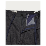 Cruna - Mitte Trousers in Corduroy - 615 - Night Blue - Handmade in Italy - Luxury High Quality Pants