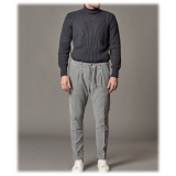Cruna - Mitte Trousers in Corduroy - 464 - Grey - Handmade in Italy - Luxury High Quality Pants