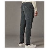Cruna - Mitte Trousers in Corduroy - 610 - Slate - Handmade in Italy - Luxury High Quality Pants