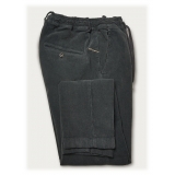 Cruna - Pantalone Mitte in Velluto a Coste - 610 - Ardesia - Handmade in Italy - Pantaloni di Alta Qualità Luxury