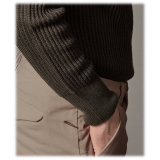 Cruna - Marais Trousers in Cotton Drill - 600 - Dove Beige - Handmade in Italy - Luxury High Quality Pants