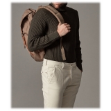 Cruna - Marais Trousers in Cotton Drill - 600 - White Rope - Handmade in Italy - Luxury High Quality Pants