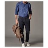 Cruna - Marais Trousers in Cotton Drill - 600 - Night Blue - Handmade in Italy - Luxury High Quality Pants