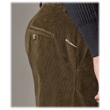 Cruna - Raval Trousers in Corduroy - 613 - Moss Green - Handmade in Italy - Luxury High Quality Pants
