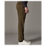 Cruna - Raval Trousers in Corduroy - 613 - Moss Green - Handmade in Italy - Luxury High Quality Pants
