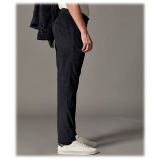 Cruna - Raval Trousers in Corduroy - 611 - Night Blue - Handmade in Italy - Luxury High Quality Pants
