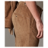 Cruna - Raval Trousers in Corduroy - 611 - Cognac - Handmade in Italy - Luxury High Quality Pants