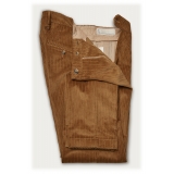 Cruna - Raval Trousers in Corduroy - 611 - Cognac - Handmade in Italy - Luxury High Quality Pants