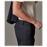 Cruna - Pantalone Marais in Lana Tecnica - 648 - Blu Notte - Handmade in Italy - Pantaloni di Alta Qualità Luxury