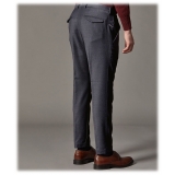 Cruna - Marais Trousers in Wool Flannel - 628 - Night Blue - Handmade in Italy - Luxury High Quality Pants