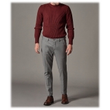 Cruna - Marais Trousers in Wool Flannel - 628 - Slate - Handmade in Italy - Luxury High Quality Pants