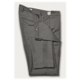 Cruna - Marais Trousers in Wool Flannel - 628 - Slate - Handmade in Italy - Luxury High Quality Pants