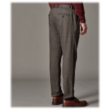 Cruna - Raval Trousers in Naps Wool - 635 - Coffee Brown - Handmade in Italy - Luxury High Quality Pants